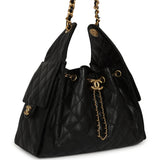 Pre-owned Chanel Small 25 Hobo Bag Black Caviar Antique Gold Hardware - Thumbnail View 2
