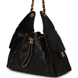 Pre-owned Chanel Small 25 Hobo Bag Black Caviar Antique Gold Hardware - Thumbnail View 5