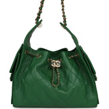 Chanel Small 25 Hobo Bag Green Caviar Gold Hardware - Thumbnail View 1