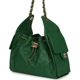 Chanel Small 25 Hobo Bag Green Caviar Gold Hardware - Thumbnail View 5