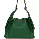 Chanel Small 25 Hobo Bag Green Caviar Gold Hardware - Thumbnail View 4