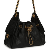 Pre-owned Chanel Mini 25 Hobo Bag Black Caviar Antique Gold Hardware - Thumbnail View 2