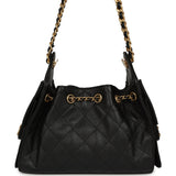 Pre-owned Chanel Mini 25 Hobo Bag Black Caviar Antique Gold Hardware - Thumbnail View 4
