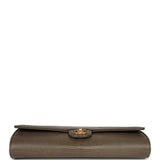 Chanel Long Top Handle Clutch with Chain Dark Khaki Lizard Embossed Calfskin Gold Hardware - Thumbnail View 6