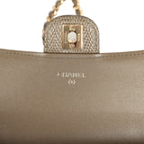Chanel Long Top Handle Clutch with Chain Dark Khaki Lizard Embossed Calfskin Gold Hardware - Thumbnail View 8