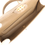 Chanel Long Top Handle Clutch with Chain Dark Khaki Lizard Embossed Calfskin Gold Hardware - Thumbnail View 9