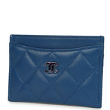 Chanel Classic Card Holder Dark Blue Lambskin Rainbow Hardware - Thumbnail View 4