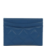 Chanel Classic Card Holder Dark Blue Lambskin Rainbow Hardware - Thumbnail View 3