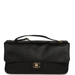 Chanel Maxi "Souplissimo" Small Flap Bag Black Grained Calfskin Gold Hardware
