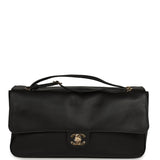 Chanel Maxi "Souplissimo" Small Flap Bag Black Grained Calfskin Gold Hardware - Thumbnail View 1