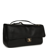 Chanel Maxi "Souplissimo" Small Flap Bag Black Grained Calfskin Gold Hardware - Thumbnail View 2