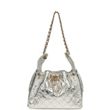 Chanel Small 25 Hobo Bag Silver Metallic Calfskin Gold Hardware - Thumbnail View 6