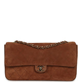 Chanel Maxi "Souplissimo" Small Flap Bag Camel Suede Gold Hardware - Thumbnail View 1