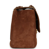 Chanel Maxi "Souplissimo" Small Flap Bag Camel Suede Gold Hardware - Thumbnail View 3