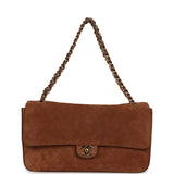 Chanel Maxi "Souplissimo" Small Flap Bag Camel Suede Gold Hardware - Thumbnail View 7