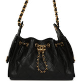 Chanel Mini 25 Hobo Bag Black Caviar Antique Gold Hardware - Thumbnail View 1