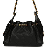 Chanel Mini 25 Hobo Bag Black Caviar Antique Gold Hardware - Thumbnail View 4