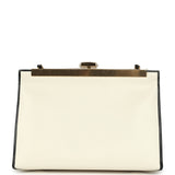 Chanel "Shop By Night" Clutch Bag White, Black Printed Calfskin Gold Hardware - Thumbnail View 4