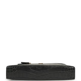 Chanel Large Top Handle Long Vanity Case Grey Croc Embossed Calfskin Gold Hardware - Thumbnail View 6