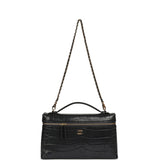 Chanel Large Top Handle Long Vanity Case Grey Croc Embossed Calfskin Gold Hardware - Thumbnail View 7