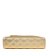 Chanel Top Handle Long Vanity Case with Chain Gold Metallic Caviar Silver Hardware - Thumbnail View 6
