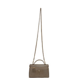 Chanel Top Handle Long Vanity Case with Chain Dark Khaki Lizard Embossed Calfskin Gold Hardware - Thumbnail View 7