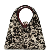 Chanel Small Chic Lady "Dalmatian Print" Shopping Bag Black, White Pony Hair Gold Hardware - Thumbnail View 1