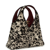 Chanel Small Chic Lady "Dalmatian Print" Shopping Bag Black, White Pony Hair Gold Hardware - Thumbnail View 2