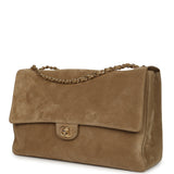 Chanel Maxi "Souplissimo" Large Flap Bag Dark Beige Suede Gold Hardware - Thumbnail View 5