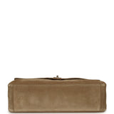 Chanel Maxi "Souplissimo" Large Flap Bag Dark Beige Suede Gold Hardware - Thumbnail View 6