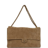 Chanel Maxi "Souplissimo" Large Flap Bag Dark Beige Suede Gold Hardware - Thumbnail View 7