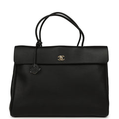 Chanel XXL "It Girl" Shopping Tote Black Calfskin Gold Hardware