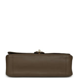 Chanel Maxi "Souplissimo" Small Flap Bag Dark Khaki Grained Calfskin Gold Hardware - Thumbnail View 6