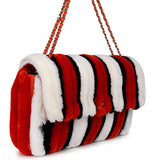 Chanel Maxi Coco Beach Stripe Flap Bag Orange, White and Black Raffia Gold Hardware - Thumbnail View 2