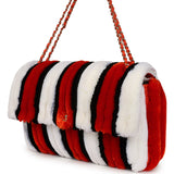 Chanel Maxi Coco Beach Stripe Flap Bag Orange, White and Black Raffia Gold Hardware - Thumbnail View 5