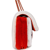 Chanel Maxi Coco Beach Stripe Flap Bag Orange, White and Black Raffia Gold Hardware - Thumbnail View 3