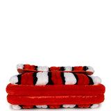 Chanel Maxi Coco Beach Stripe Flap Bag Orange, White and Black Raffia Gold Hardware - Thumbnail View 6