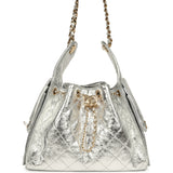 Chanel Small 25 Hobo Bag Silver Metallic Calfskin Gold Hardware - Thumbnail View 1
