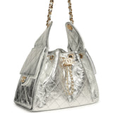 Chanel Small 25 Hobo Bag Silver Metallic Calfskin Gold Hardware - Thumbnail View 2
