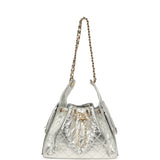 Chanel Small 25 Hobo Bag Silver Metallic Calfskin Gold Hardware - Thumbnail View 7