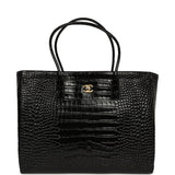 Chanel Large Cerf Shopping Bag Black Croc Embossed Calfskin Gold Hardware - Thumbnail View 1