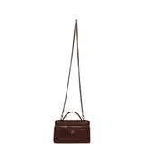 Chanel Top Handle Long Vanity Case with Chain Brown Lambskin Light Gold Hardware - Thumbnail View 7