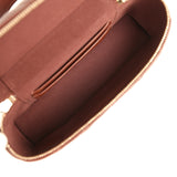 Chanel Top Handle Long Vanity Case with Chain Brown Lambskin Light Gold Hardware - Thumbnail View 8