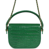 Chanel Mini Top Handle "Turn Around" Flap Bag Green Croc Embossed Calfskin Gold Hardware - Thumbnail View 4