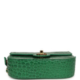 Chanel Mini Top Handle "Turn Around" Flap Bag Green Croc Embossed Calfskin Gold Hardware - Thumbnail View 7