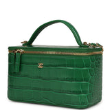 Chanel Small Top Handle Long Vanity Case Green Croc Embossed Calfskin Gold Hardware - Thumbnail View 5