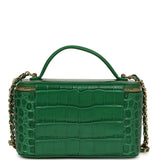 Chanel Small Top Handle Long Vanity Case Green Croc Embossed Calfskin Gold Hardware - Thumbnail View 4