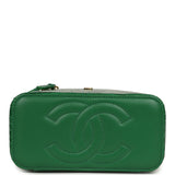 Chanel Small Top Handle Long Vanity Case Green Croc Embossed Calfskin Gold Hardware - Thumbnail View 6
