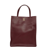 Chanel Small "Grocery Bag" with Chain Dark Burgundy Calfskin Gold Hardware - Thumbnail View 1