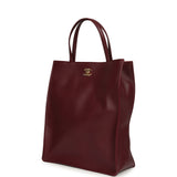 Chanel Small "Grocery Bag" with Chain Dark Burgundy Calfskin Gold Hardware - Thumbnail View 5